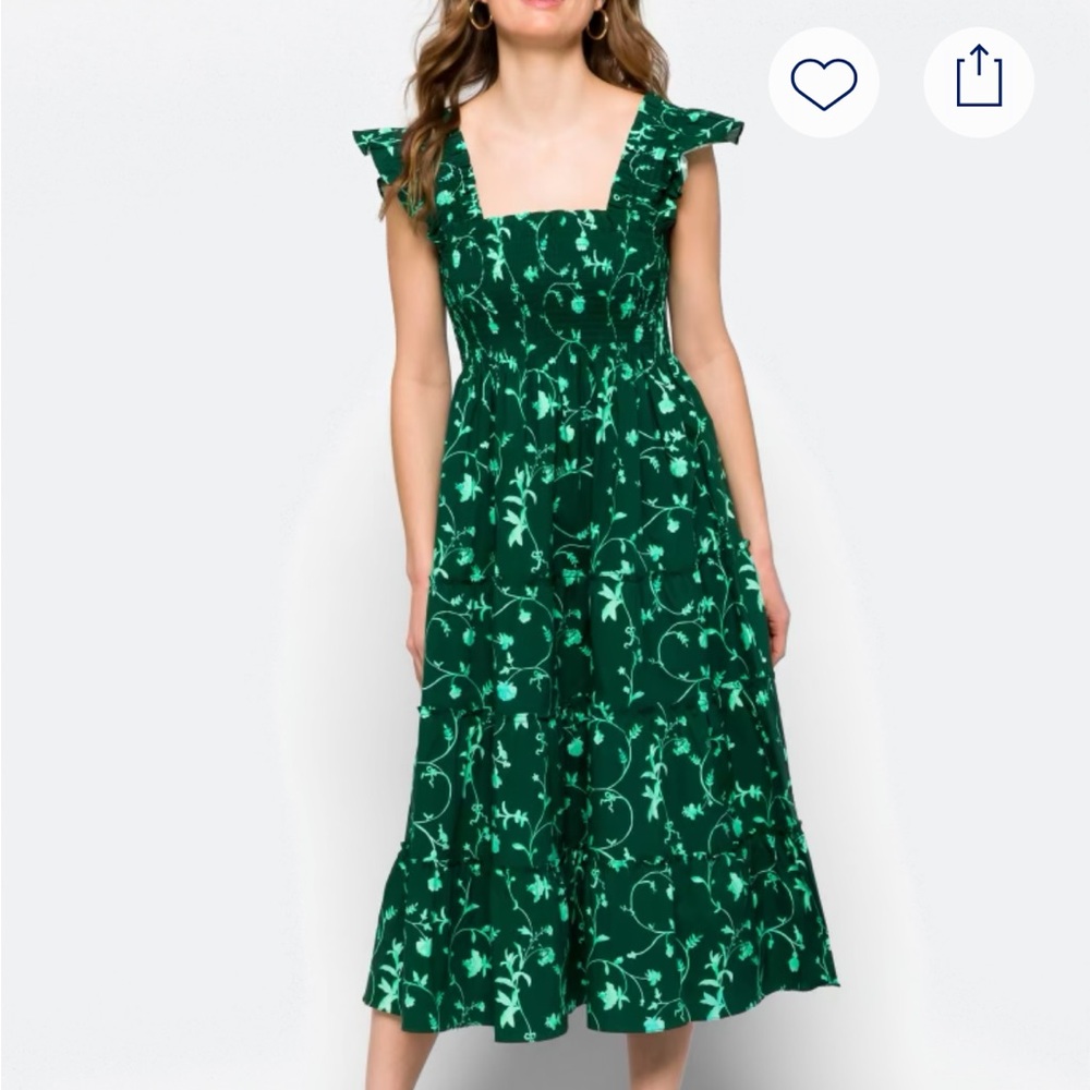 Hill House Green Floral Midi Dress - Picture 3 of 7
